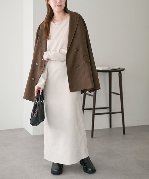 DISCOAT（ディスコート）の「【低身長サイズあり/高見え】杢ベロアワンピース（ワンピース・レディース・ホワイト系その他/ブラック/ブラウン・FREE/PS）」の9枚目の写真