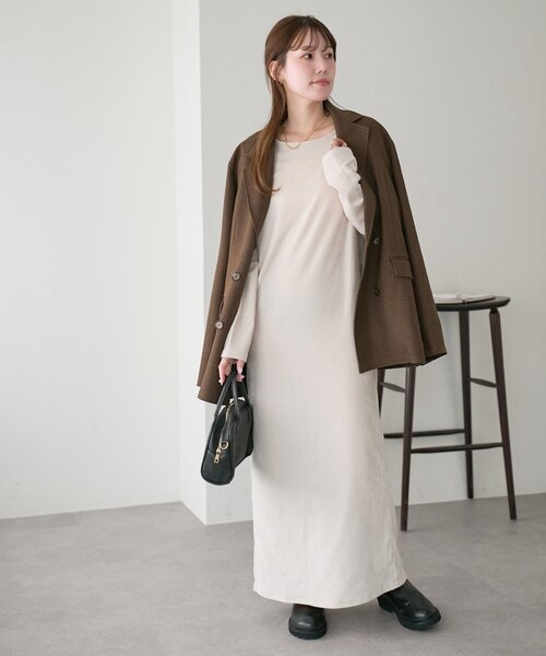 DISCOAT（ディスコート）の「【低身長サイズあり/高見え】杢ベロアワンピース（ワンピース・レディース・ホワイト系その他/ブラック/ブラウン・FREE/PS）」の10枚目の写真