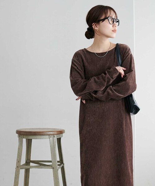低身長サイズあり/高見え】杢ベロアワンピース（ワンピース）｜DISCOAT