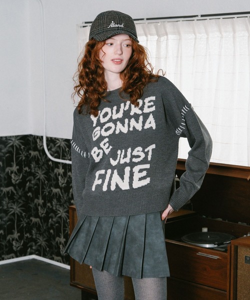 3.3 Field Trip (3.3フィールドトリップ)の「3.3 Field Trip/ロゴクラフトニット(ニット/セーター・レディース・アイボリー/グレー/ネイビー・FREE)」の9枚目の写真