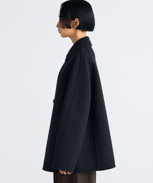 ウールカシミヤ ダブルフェイス ショートコート（ピーコート