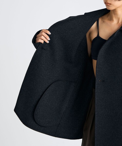 ウールカシミヤ ダブルフェイス ショートコート（ピーコート