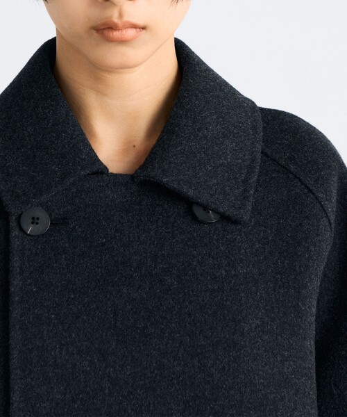ウールカシミヤ ダブルフェイス ショートコート（ピーコート