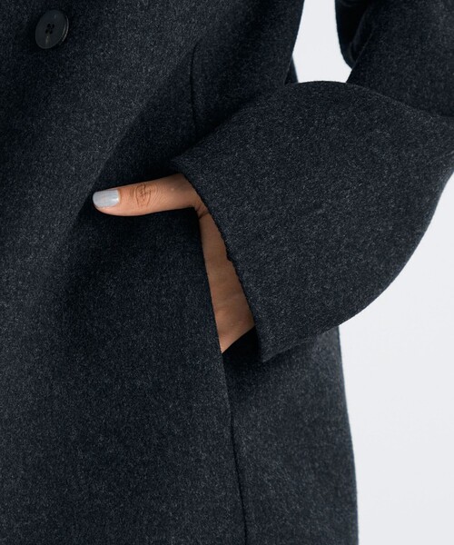 ウールカシミヤ ダブルフェイス ショートコート（ピーコート
