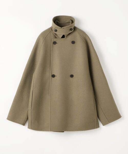 ウールカシミヤ ダブルフェイス ショートコート（ピーコート