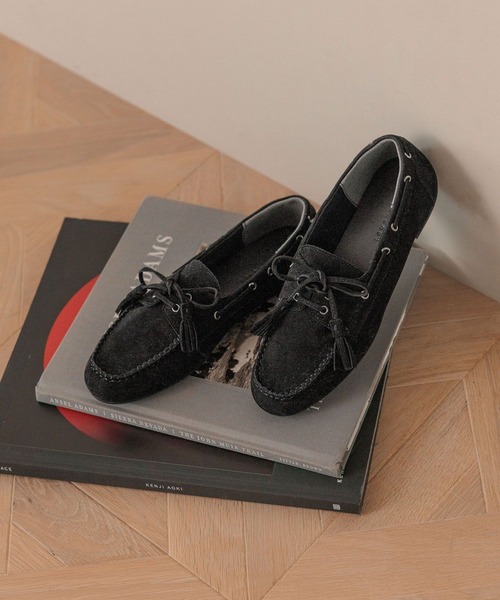 LOWRYS FARM（ローリーズファーム）の「モカシンシューズ 601306（モカシン/デッキシューズ・レディース・ブラック/ブラウン・MEDIUM/LARGE）」の4枚目の写真