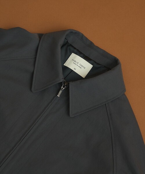 PUBLIC TOKYO（パブリックトウキョウ）の「【再入荷なし】タスランギャバジンジップブルゾン　/防風性（ブルゾン・メンズ・ベージュ/ダークグレー・1/2）」の14枚目の写真