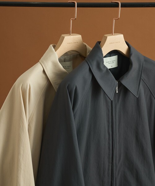 PUBLIC TOKYO（パブリックトウキョウ）の「【再入荷なし】タスランギャバジンジップブルゾン　/防風性（ブルゾン・メンズ・ベージュ/ダークグレー・1/2）」の20枚目の写真
