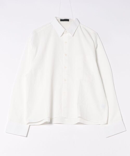 a.p.o.v.(エーピーオービー)の「a.p.o.v. オーバーサイズクロップド丈シアサッカーシャツ(シャツ/ブラウス・メンズ・ホワイト・ONESIZE)」の4枚目の写真