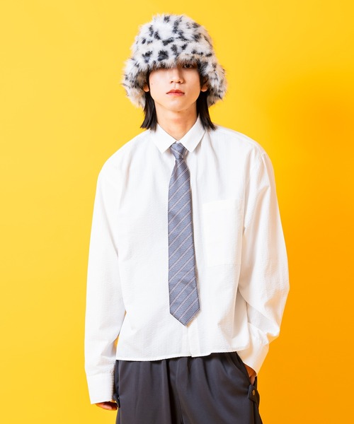 a.p.o.v.(エーピーオービー)の「a.p.o.v. オーバーサイズクロップド丈シアサッカーシャツ(シャツ/ブラウス・メンズ・ホワイト・ONESIZE)」の6枚目の写真