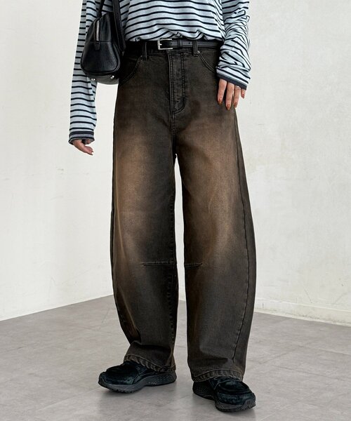 CPCM(シーピーシーエム)の「裏起毛バレルデニム(デニムパンツ・レディース・ブルー系その他/ネイビー/ブルー/ブラウン・MEDIUM/SMALL)」の22枚目の写真