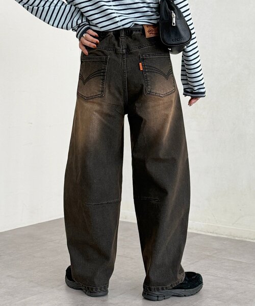 CPCM(シーピーシーエム)の「裏起毛バレルデニム(デニムパンツ・レディース・ブルー系その他/ネイビー/ブルー/ブラウン・MEDIUM/SMALL)」の6枚目の写真