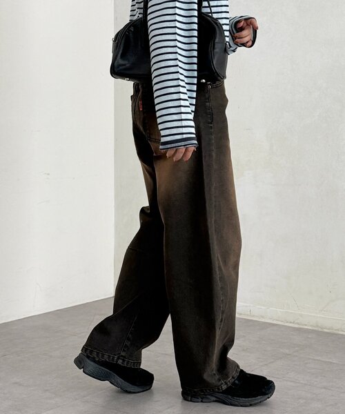 CPCM(シーピーシーエム)の「裏起毛バレルデニム(デニムパンツ・レディース・ブルー系その他/ネイビー/ブルー/ブラウン・MEDIUM/SMALL)」の7枚目の写真