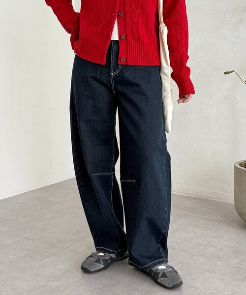 CPCM(シーピーシーエム)の「裏起毛バレルデニム(デニムパンツ・レディース・ブルー系その他/ネイビー/ブルー/ブラウン・MEDIUM/SMALL)」の21枚目の写真