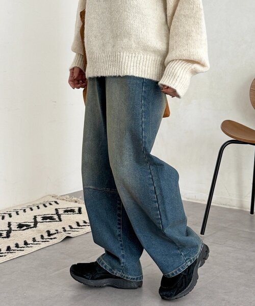 CPCM(シーピーシーエム)の「裏起毛バレルデニム(デニムパンツ・レディース・ブルー系その他/ネイビー/ブルー/ブラウン・MEDIUM/SMALL)」の10枚目の写真