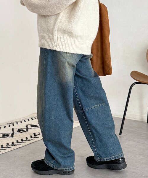 CPCM(シーピーシーエム)の「裏起毛バレルデニム(デニムパンツ・レディース・ブルー系その他/ネイビー/ブルー/ブラウン・MEDIUM/SMALL)」の11枚目の写真