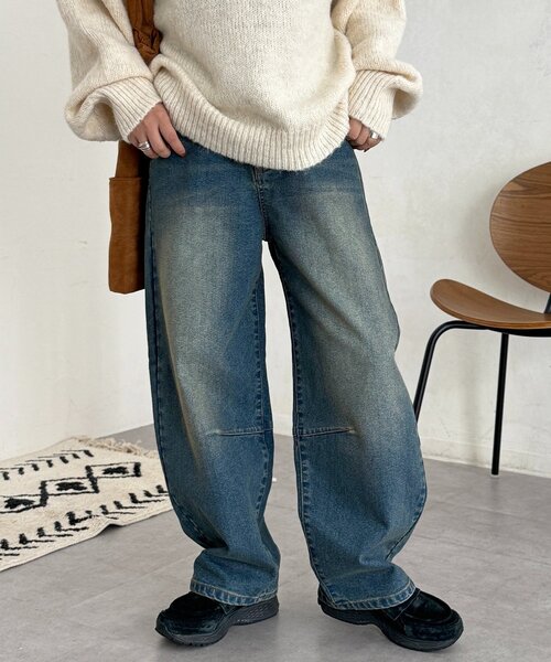 CPCM(シーピーシーエム)の「裏起毛バレルデニム(デニムパンツ・レディース・ブルー系その他/ネイビー/ブルー/ブラウン・MEDIUM/SMALL)」の15枚目の写真