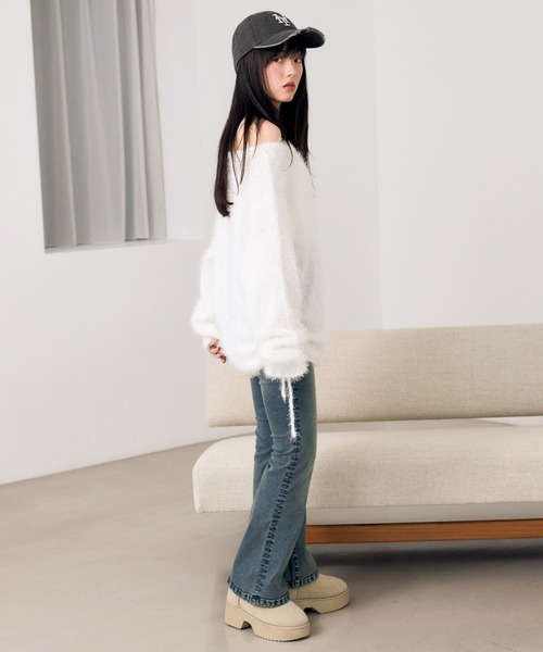 Heather（ヘザー）の「ヒールムートンブーツ　598346（ブーツ・レディース・ブラック/ベージュ/キャメル・M/L）」の7枚目の写真