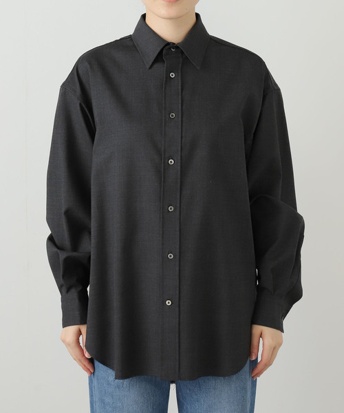 JANE SMITH / JOHN SMITH(ジェーンスミスジョンスミス)の「【JANE SMITH】 WASHABLE WOOL TROPICAL R SHIR:シャツ(シャツ/ブラウス・レディース・チャコールグレー・SMALL)」の1枚目の写真