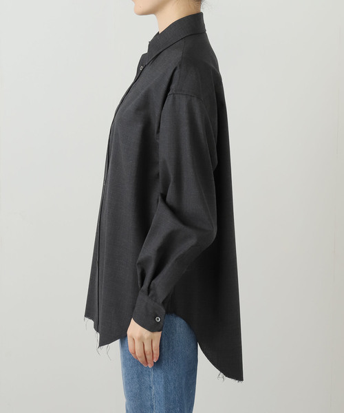 JANE SMITH / JOHN SMITH(ジェーンスミスジョンスミス)の「【JANE SMITH】 WASHABLE WOOL TROPICAL R SHIR:シャツ(シャツ/ブラウス・レディース・チャコールグレー・SMALL)」の4枚目の写真