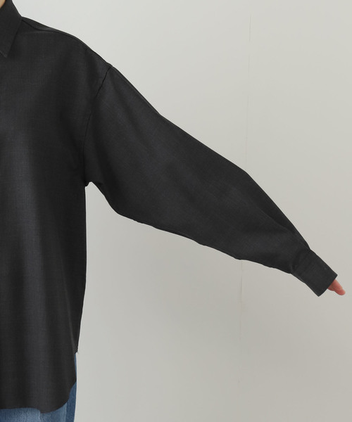 JANE SMITH / JOHN SMITH(ジェーンスミスジョンスミス)の「【JANE SMITH】 WASHABLE WOOL TROPICAL R SHIR:シャツ(シャツ/ブラウス・レディース・チャコールグレー・SMALL)」の7枚目の写真