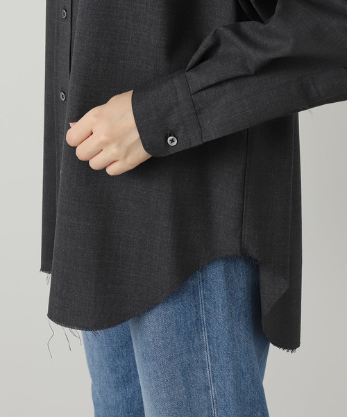 JANE SMITH / JOHN SMITH(ジェーンスミスジョンスミス)の「【JANE SMITH】 WASHABLE WOOL TROPICAL R SHIR:シャツ(シャツ/ブラウス・レディース・チャコールグレー・SMALL)」の8枚目の写真