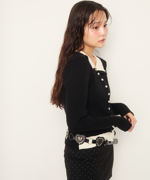Nadana(ナダナ)の「レイヤードニットカーデ(ニット/セーター・レディース・アイボリー/ブラック・FREE)」の13枚目の写真