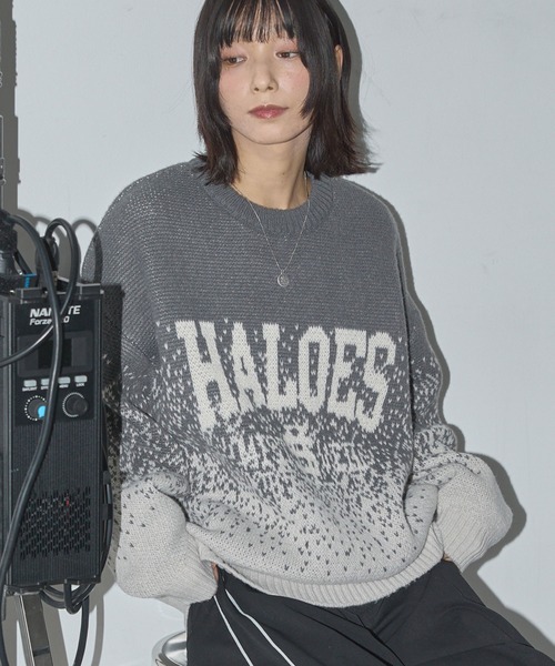 Anchor Smith（アンカー スミス）の「ピクセルフェードグラデーションレタリングジャガードニット（ニット/セーター・レディース・ブラック/ブラウン/グレー・L/M）」の13枚目の写真