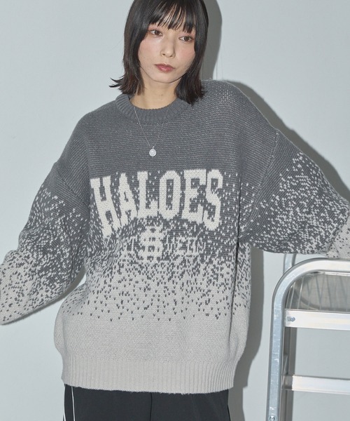 Anchor Smith（アンカー スミス）の「ピクセルフェードグラデーションレタリングジャガードニット（ニット/セーター・レディース・ブラック/ブラウン/グレー・L/M）」の14枚目の写真