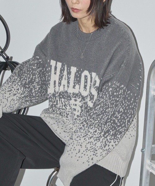 Anchor Smith（アンカー スミス）の「ピクセルフェードグラデーションレタリングジャガードニット（ニット/セーター・レディース・ブラック/ブラウン/グレー・L/M）」の15枚目の写真