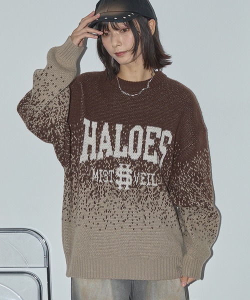 Anchor Smith（アンカー スミス）の「ピクセルフェードグラデーションレタリングジャガードニット（ニット/セーター・レディース・ブラック/ブラウン/グレー・L/M）」の22枚目の写真