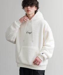 KANGOL(カンゴール)のKANGOL カンゴール 別注コラボ ロゴ刺繍シャギーボアフリースプルオーバーパーカー(パーカー)