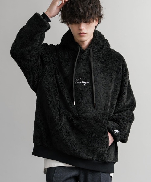 セール】KANGOL カンゴール 別注コラボ ロゴ刺繍シャギーボアフリース