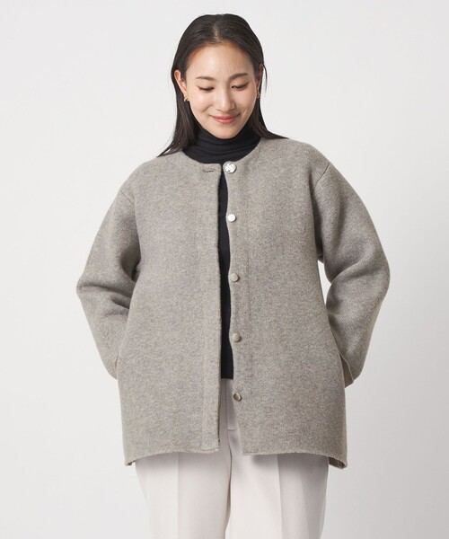 新品☆TOMORROWLAND ショートコート/イエナ、ユナイテッドアローズ ダブルフェイス ニット ショートコート ＜A DAY IN THE LIFE＞（ノー