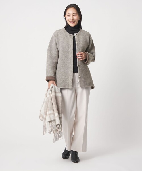 ダブルフェイス ニット ショートコート ＜A DAY IN THE LIFE＞（ノー