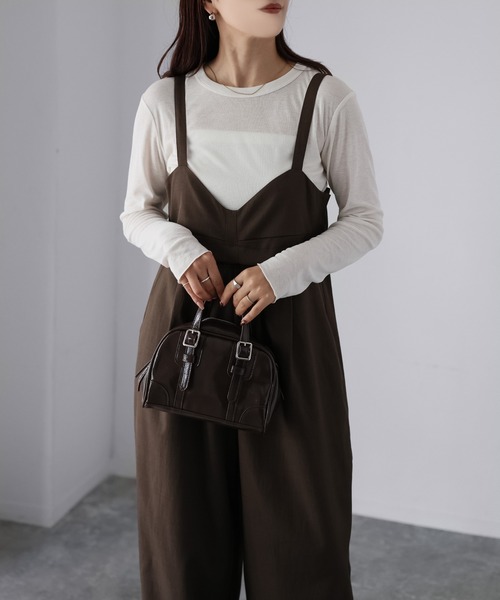 Riberry(リベリー)の「マルチWAYツイルビスチェサロペット(サロペット/オーバーオール・レディース・ブラウン/チャコールグレー/ブラック・FREE)」の1枚目の写真