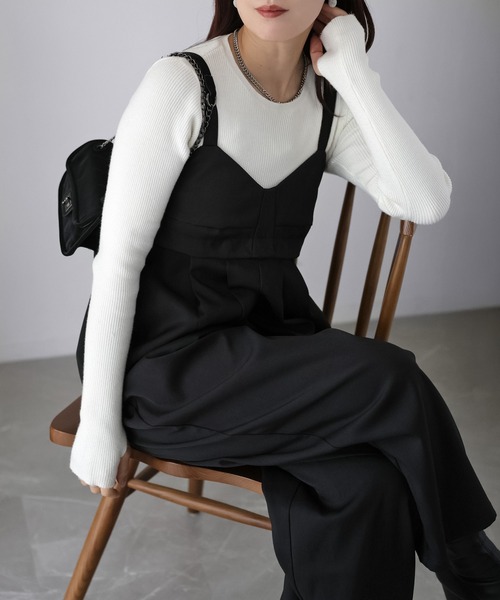 Riberry(リベリー)の「マルチWAYツイルビスチェサロペット(サロペット/オーバーオール・レディース・ブラウン/チャコールグレー/ブラック・FREE)」の2枚目の写真