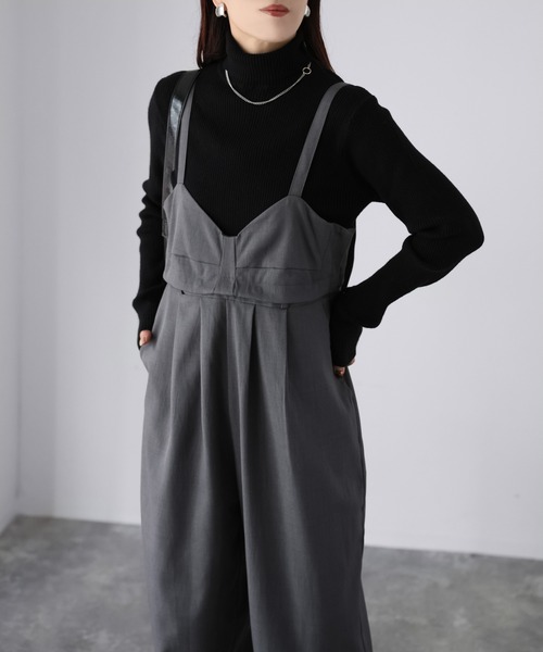 Riberry(リベリー)の「マルチWAYツイルビスチェサロペット(サロペット/オーバーオール・レディース・ブラウン/チャコールグレー/ブラック・FREE)」の7枚目の写真