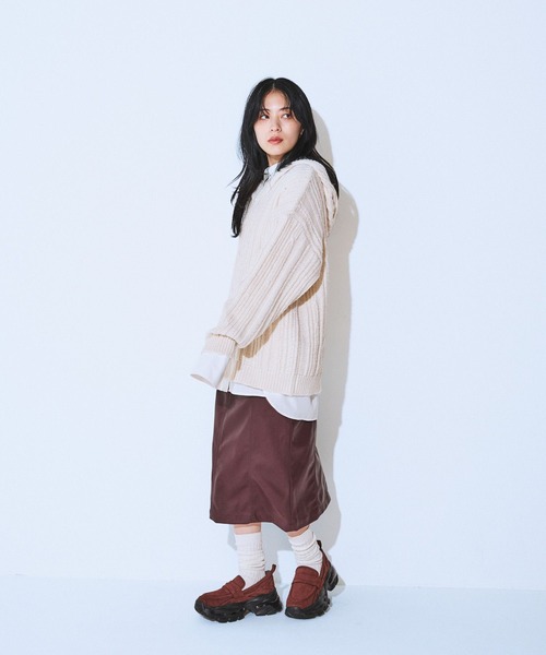 JEANASIS(ジーナシス)の「レザーペンシルミディスカート/608949(スカート・レディース・ブラック/ブラウン・FREE)」の7枚目の写真