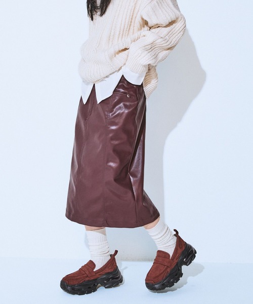JEANASIS(ジーナシス)の「レザーペンシルミディスカート/608949(スカート・レディース・ブラック/ブラウン・FREE)」の9枚目の写真