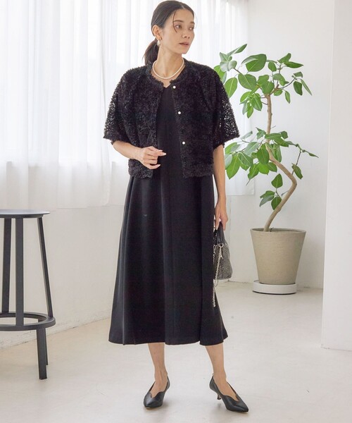 little black: リュクス エア ノースリーブ フレア ロング ワンピース