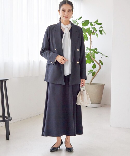 ships little black(シップスリトルブラック)の「little black: リュクス エア ノースリーブ フレア ロング ワンピース(セレモニー対応可)(ワンピース・レディース・ブラック/ネイビー・36/38)」の16枚目の写真