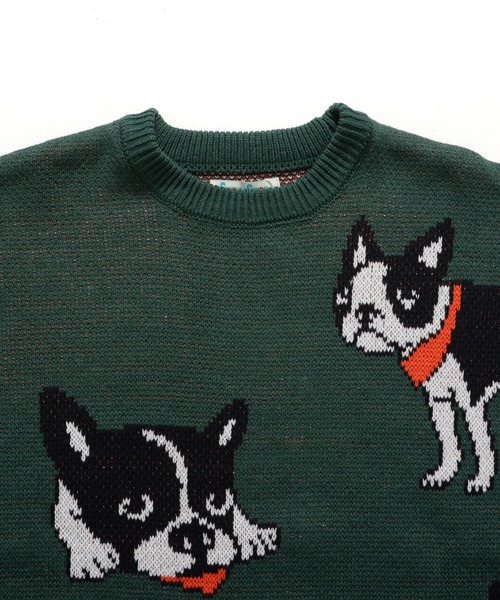 セール】アニマルパターン 総柄ジャガード ルーズニット プルオーバー