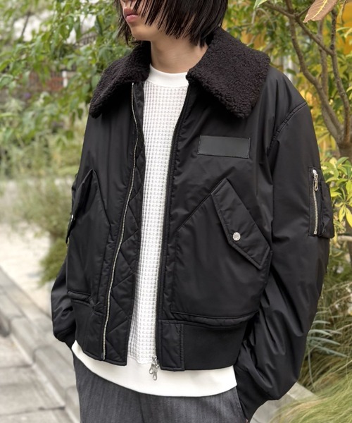 LOVELESS（ラブレス）の「BLACK OF BLACKs ボアコンビフライトブルゾン（ブルゾン・メンズ・ブラック・L/M）」の2枚目の写真
