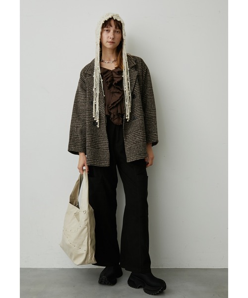 uyu.（ウユ）の「フリンジパールニットキャップ（ニットキャップ/ビーニー・レディース・ブラック/ブラウン/レッド/アイボリー・FREE）」の19枚目の写真