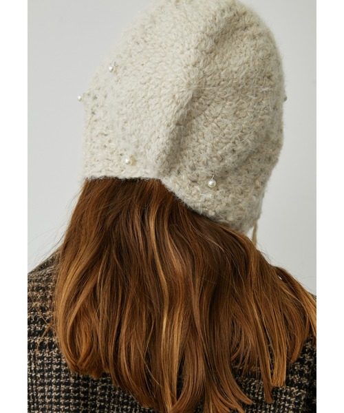 uyu.（ウユ）の「フリンジパールニットキャップ（ニットキャップ/ビーニー・レディース・ブラック/ブラウン/レッド/アイボリー・FREE）」の15枚目の写真