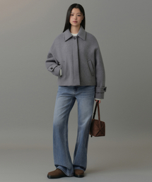 MUSINSA STANDARD WOMAN（ムシンサスタンダードウーマン）の「ウィメンズカシミヤブレンドショートマックコート[ミディアムグレー]（チェスターコート・レディース）」