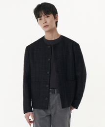 MUSINSA STANDARD（ムシンサスタンダード）の「ROUND NECK TWEED JACKET [BLACK]（テーラードジャケット）」