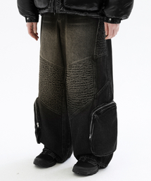 TRILLION（トリリオン）の「Biker 3D Pocket Washing Balloon Fit Denim Pants [Yellow Black]（デニムパンツ）」