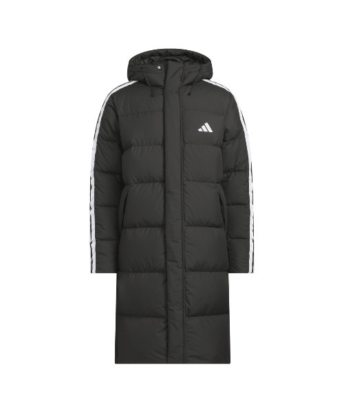 adidas(アディダス)の「アディダス adidas スリーストライプス レギュラーフィット ロング ダウン コート(ダウンジャケット/コート・メンズ・ブラック・S/M/L/LL/3L)」の6枚目の写真